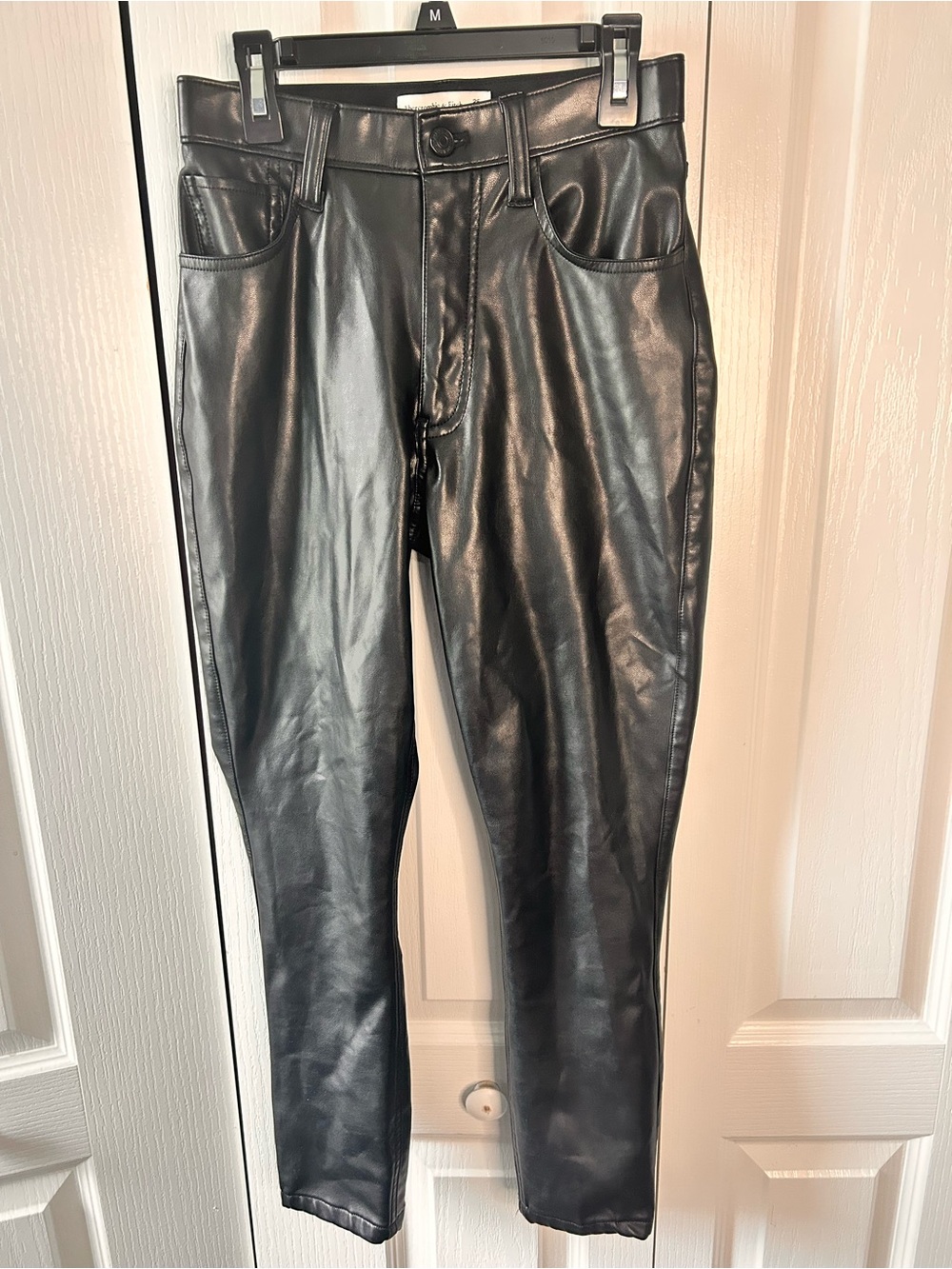 Abercrombie & Fitch Womens 25/0S Skinny High Rise Pants Curve Love Vegan Leather